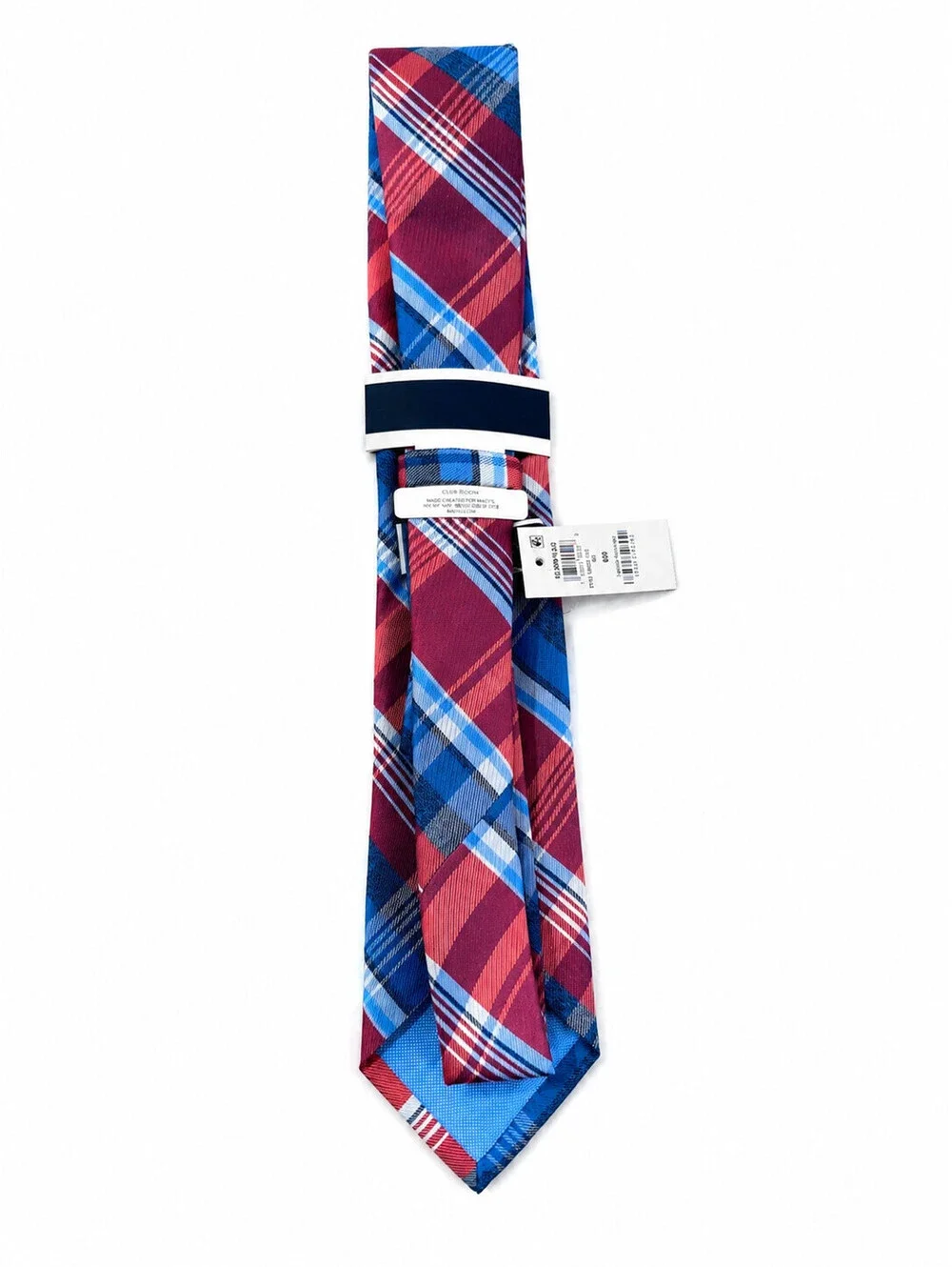 Club Room Red Plaid Regular Tie Men's 100% Polyester Tie Brand New NWT